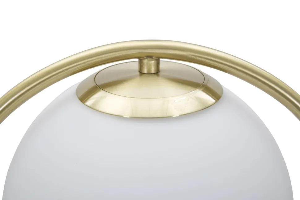 Lampe de table Glamy métal doré et verre blanc