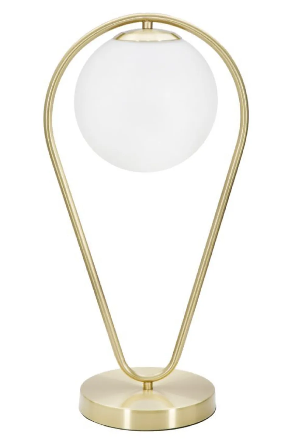 Lampe de table Glamy métal doré et verre blanc