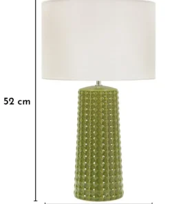 Lampe de table Gliss Céramique Vert Olive abat-jour clair