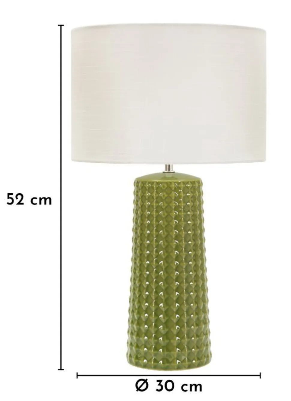 Lampe de table Gliss Céramique Vert Olive abat-jour clair