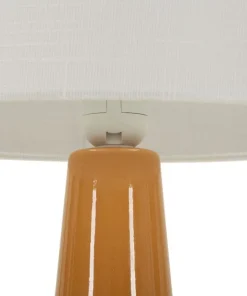Lampe de table Gress Moutarde abat-jour Blanc