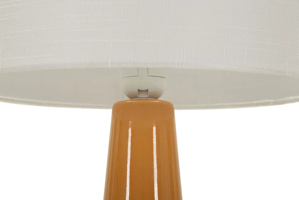 Lampe de table Gress Moutarde abat-jour Blanc