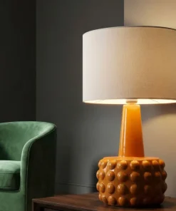 Lampe de table Gress Moutarde abat-jour Blanc