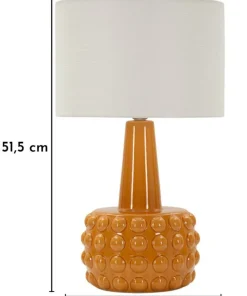 Lampe de table Gress Moutarde abat-jour Blanc