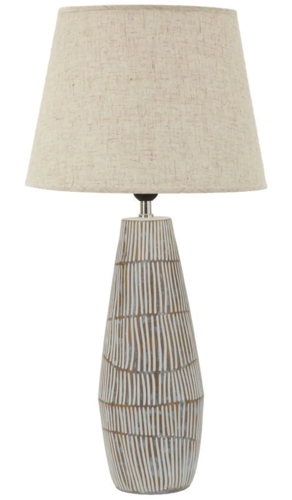 Lampe de table Hanoï Résine et Abat-jour en Lin Naturel