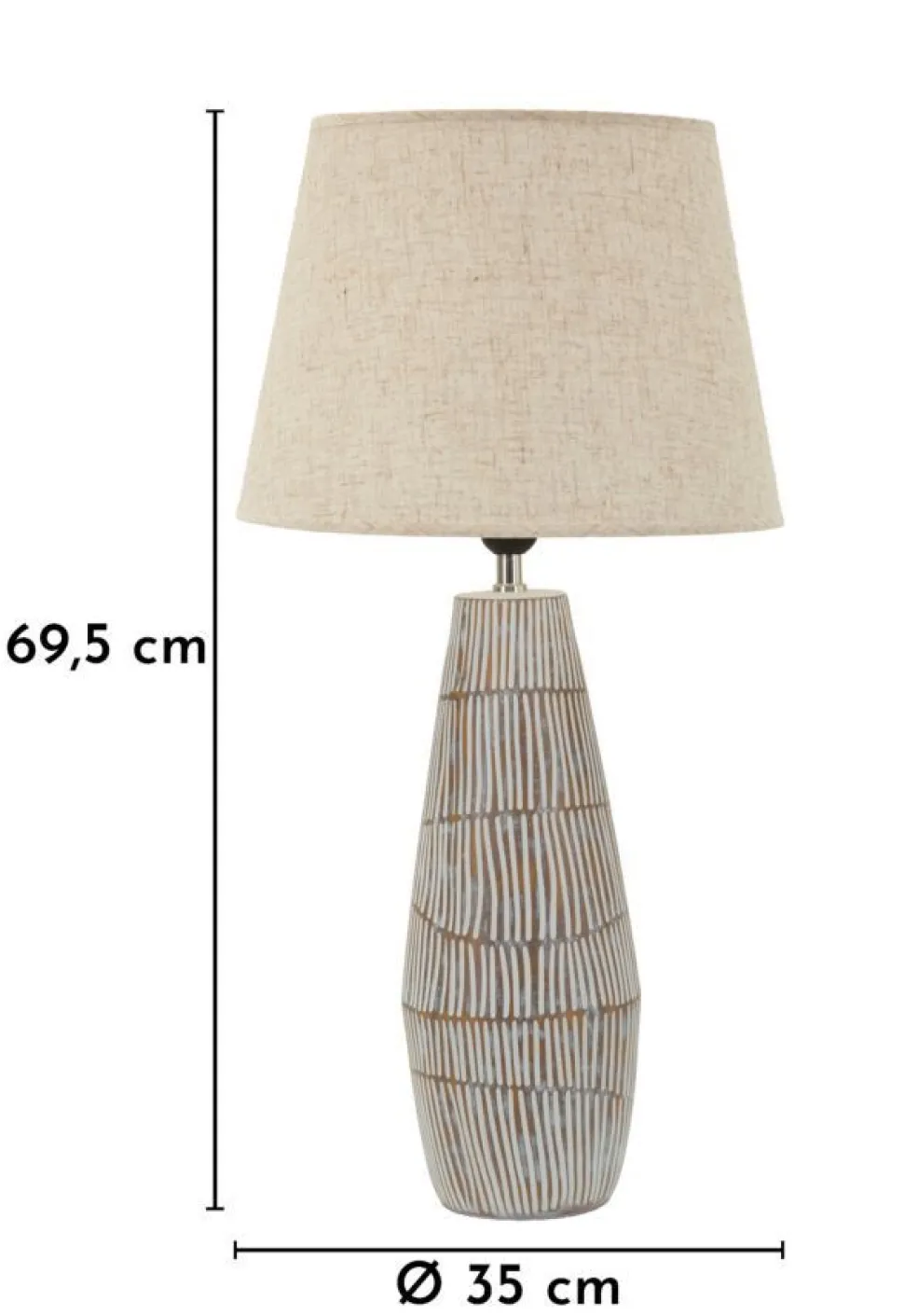 Lampe de table Hanoï Résine et Abat-jour en Lin Naturel