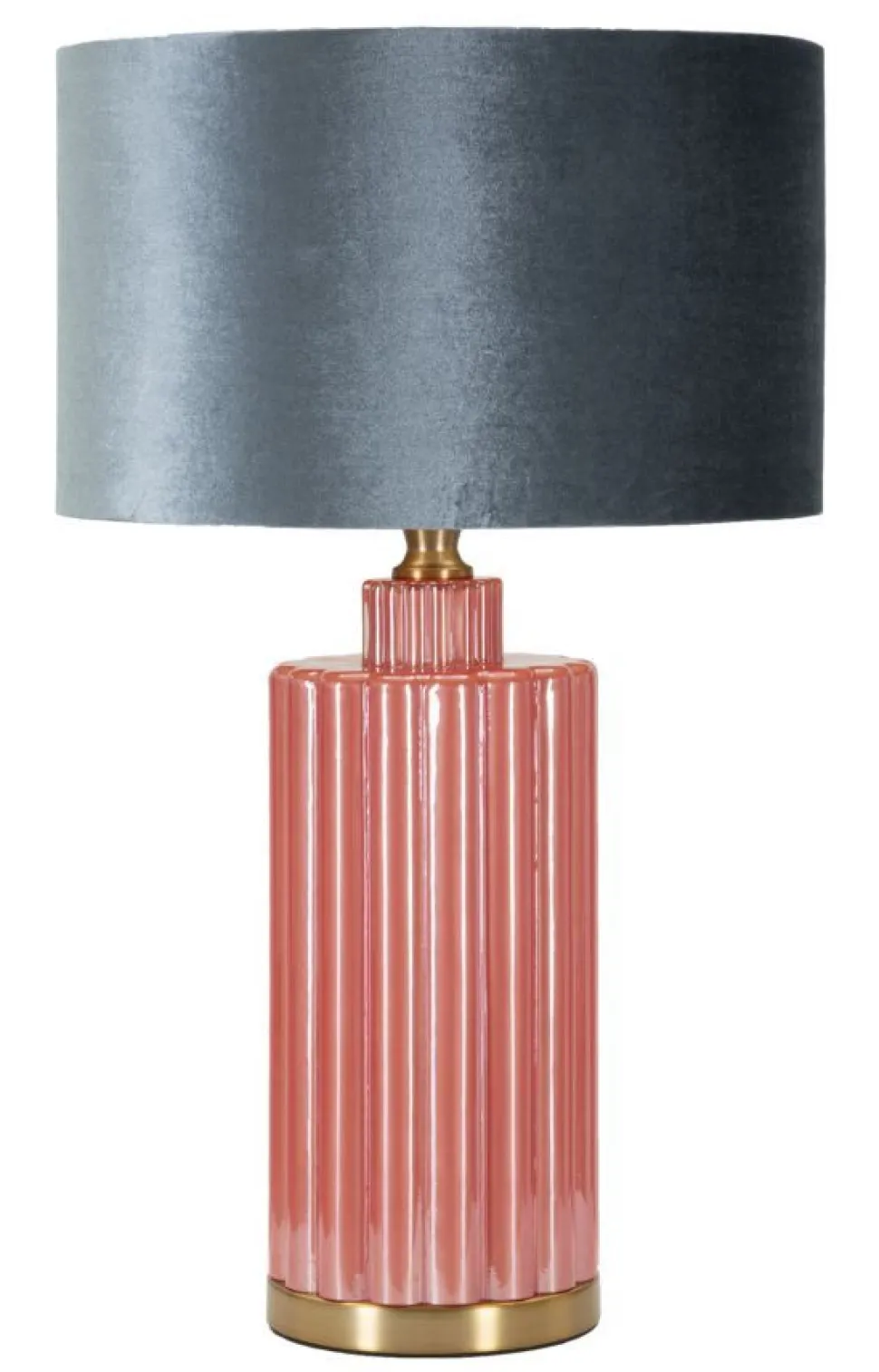 Lampe de table Hélène Verre Rouge abat-jour Velours Bleu