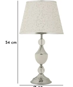 Lampe de table Kody finition brillante abat-jour brodé
