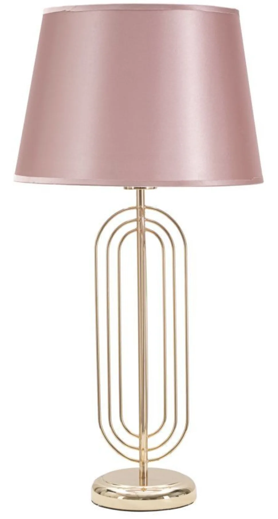 Lampe de table Krista Métal Doré abat-jour Tissu Rose