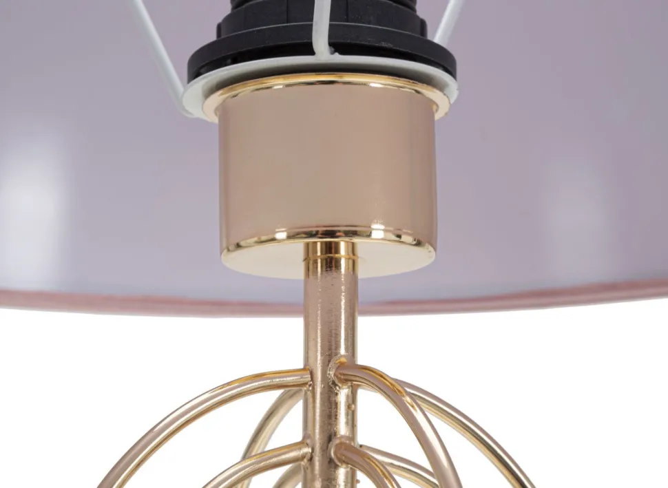 Lampe de table Krista Métal Doré abat-jour Tissu Rose