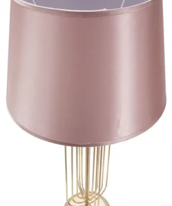 Lampe de table Krista Métal Doré abat-jour Tissu Rose