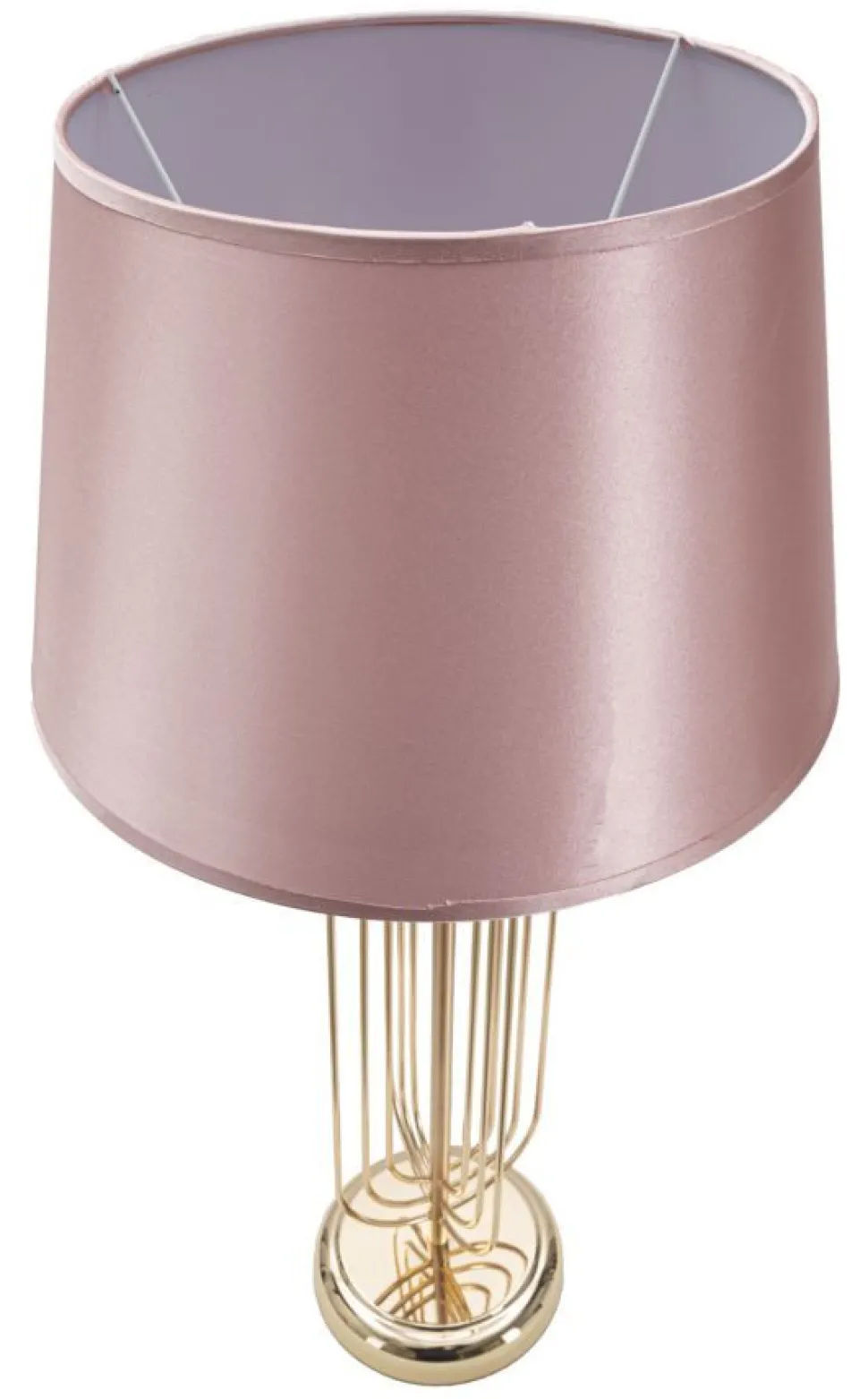 Lampe de table Krista Métal Doré abat-jour Tissu Rose