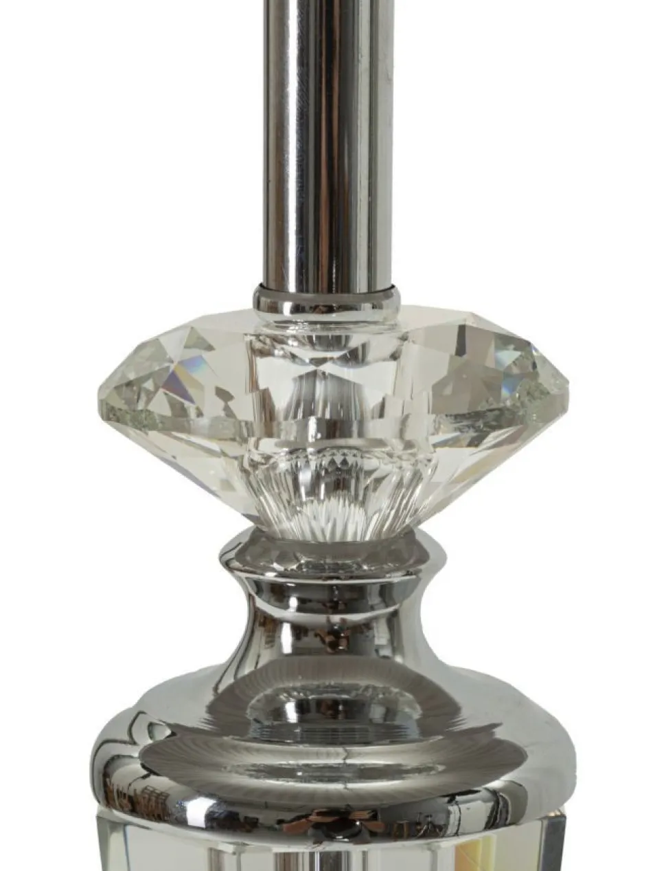 Lampe de table métal argenté abat-jour tissu gris