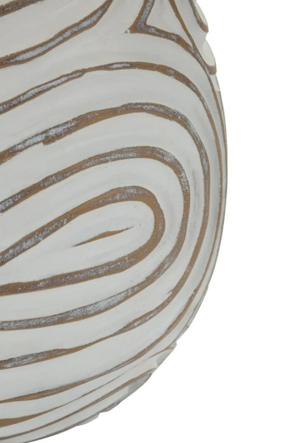 Lampe de table Oblix résine gravée blanche abat-jour tissu gris clair