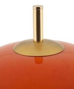 Lampe de table Oldy design minimaliste et vintage industrielle couleur Orange et base dorée