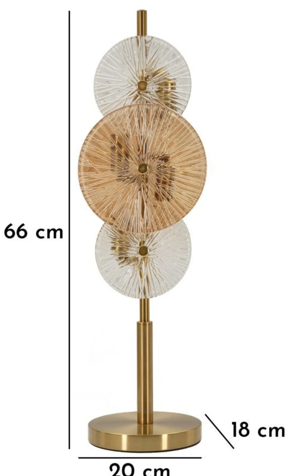Lampe de table Osaka verre transparent et doré