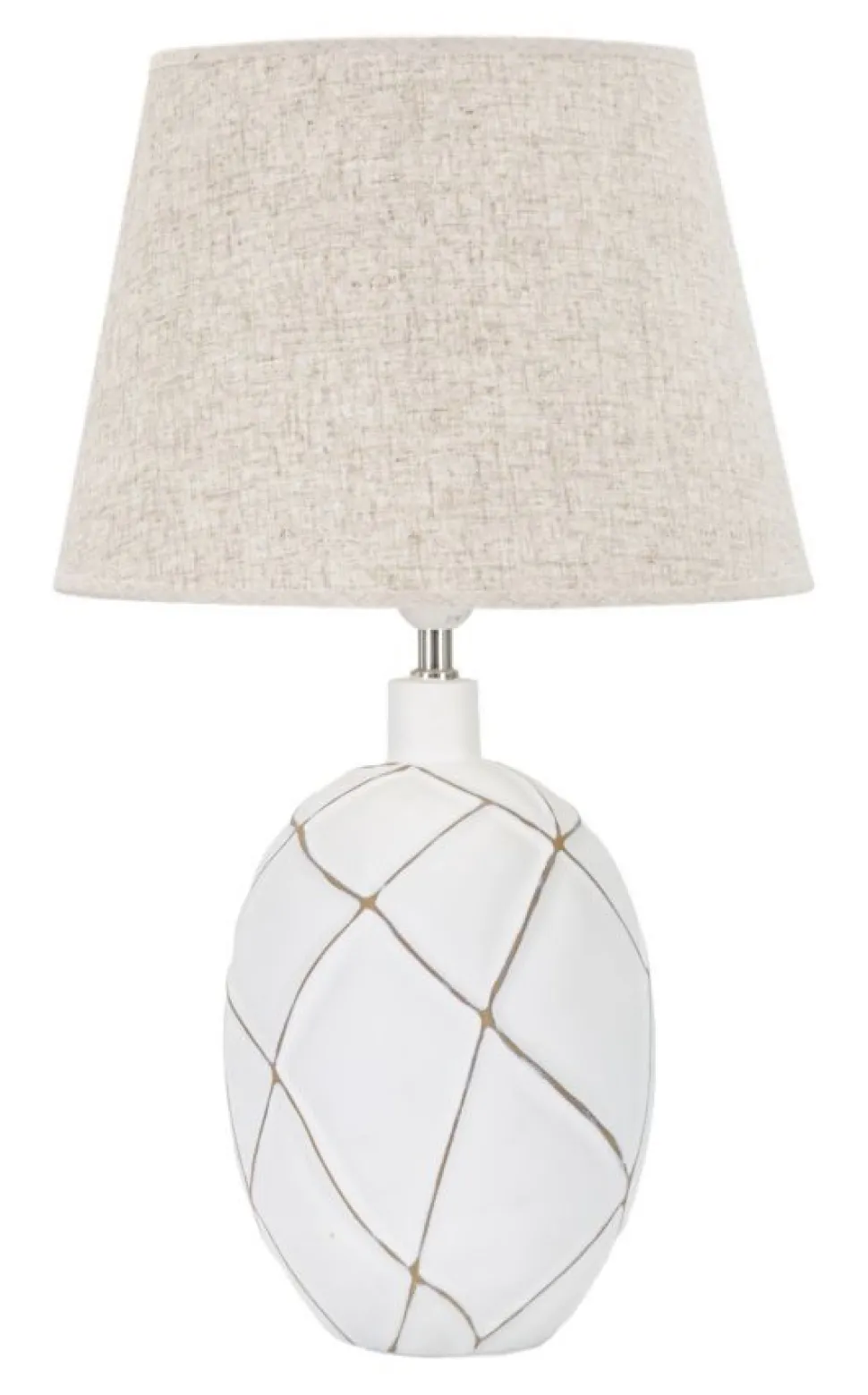 Lampe de table résine décorations géométriques abat-jour tissu beige