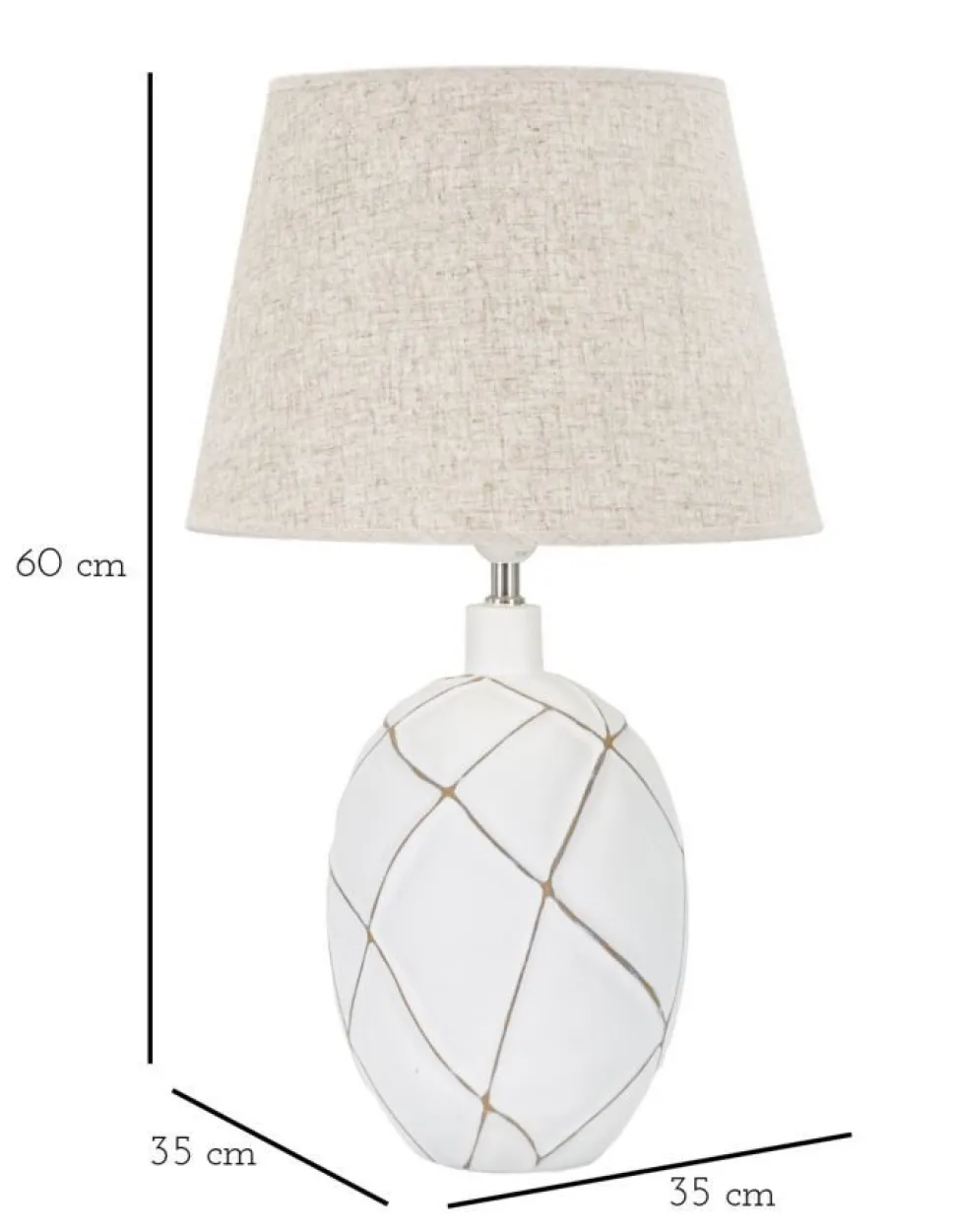 Lampe de table résine décorations géométriques abat-jour tissu beige