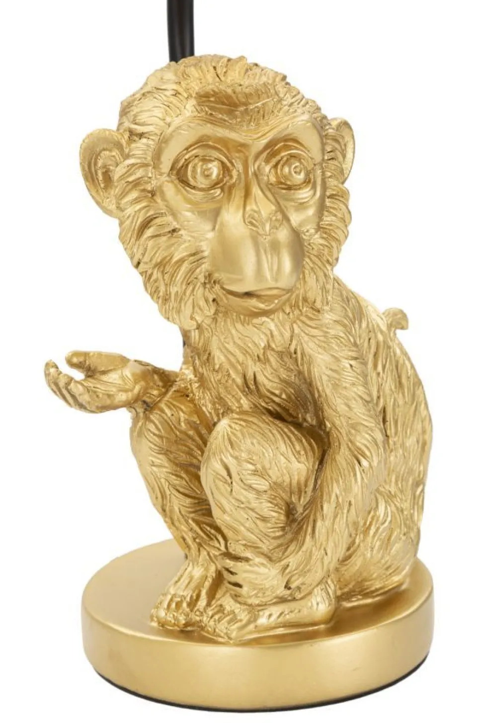 Lampe de table Singe doré abat-jour Tissu Noir