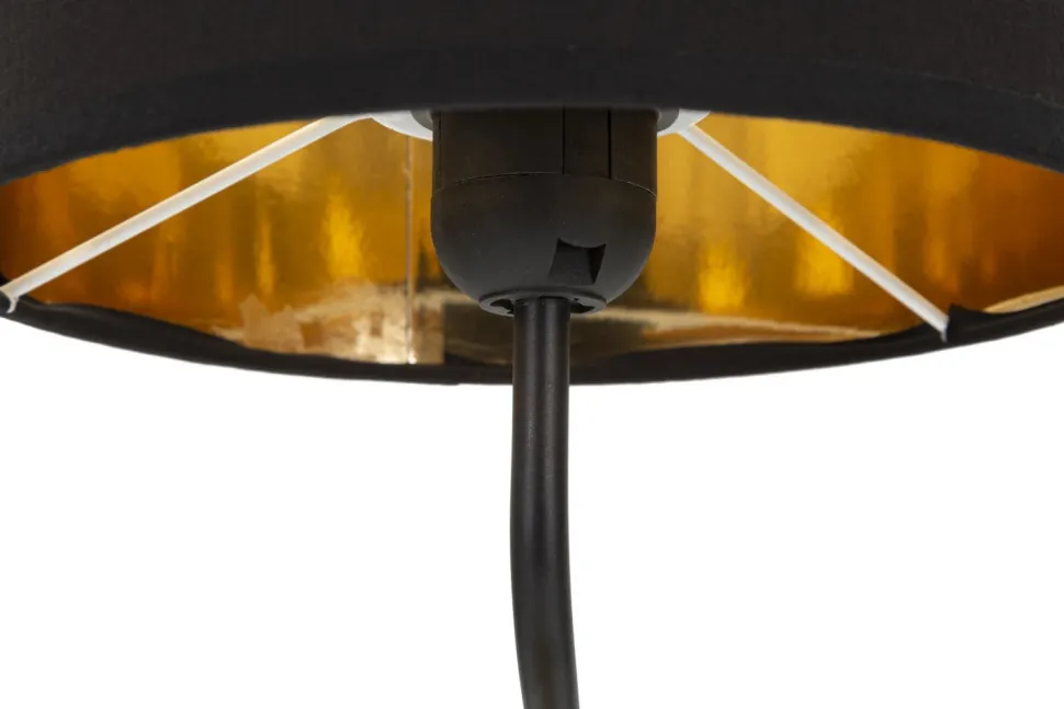 Lampe de table Singe doré abat-jour Tissu Noir