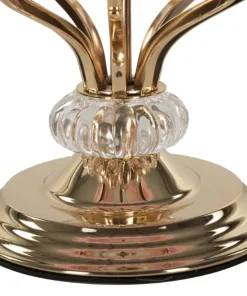 Lampe de table Tarty Métal Doré Abat-jour plumes Roses