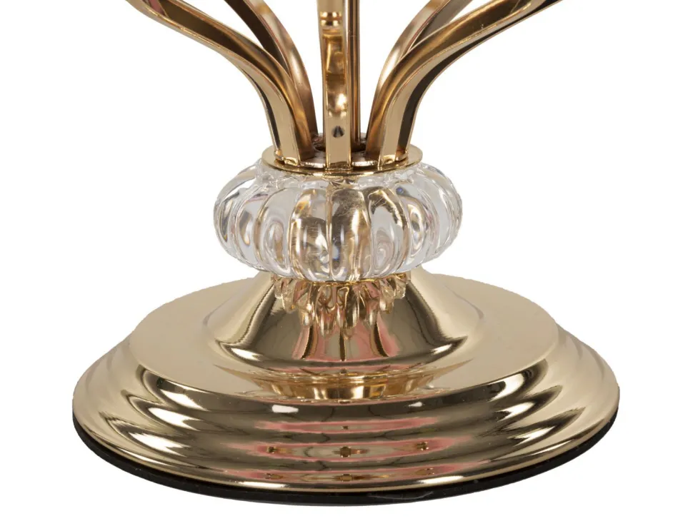 Lampe de table Tarty Métal Doré Abat-jour plumes Roses