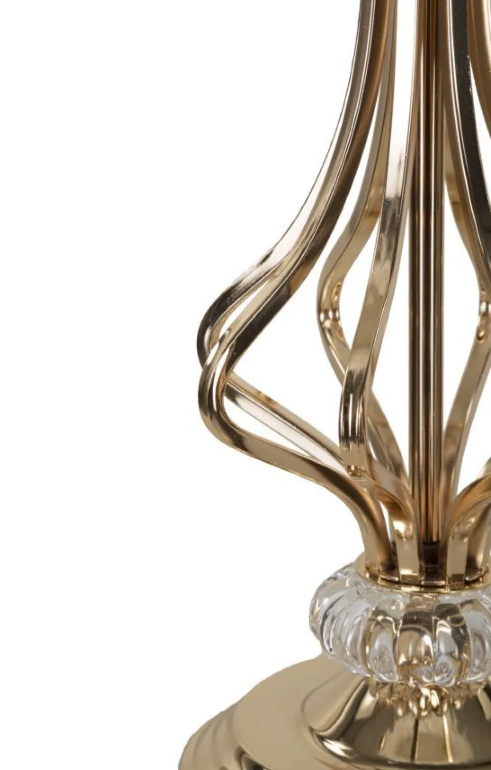 Lampe de table Tarty métal doré abat-jour plumes synthétiques blanches