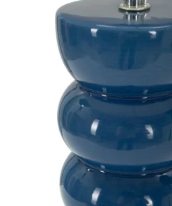 Lampe de table Torr Céramique bleue abat-jour blanc
