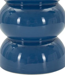 Lampe de table Torr Céramique bleue abat-jour blanc