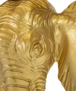 Lampe de table tête d'éléphant en métal noir abat-jour tissu noir