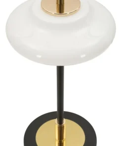 Lampe de table Vintage verre et métal Noir doré