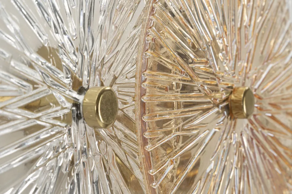 Lampe murale Osaka en verre transparent et verre doré