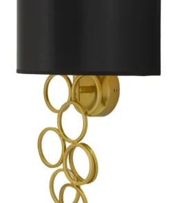 Lampe murale Rich structure dorée abat-jour noir