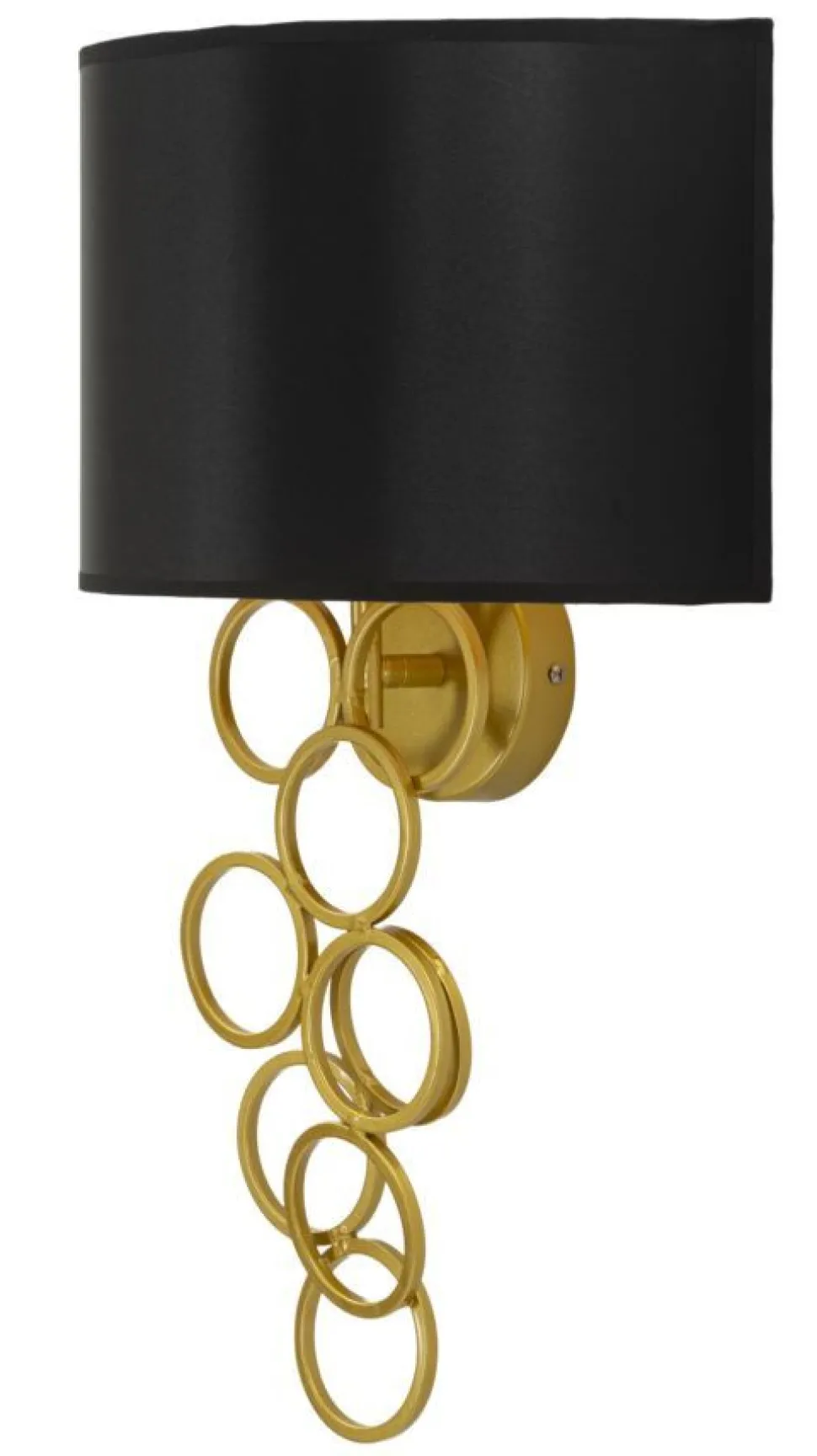 Lampe murale Rich structure dorée abat-jour noir