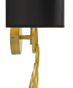 Lampe murale Rich structure dorée abat-jour noir