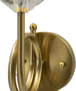 Lampe murale Salzburg dorée avec abat-jour blanc