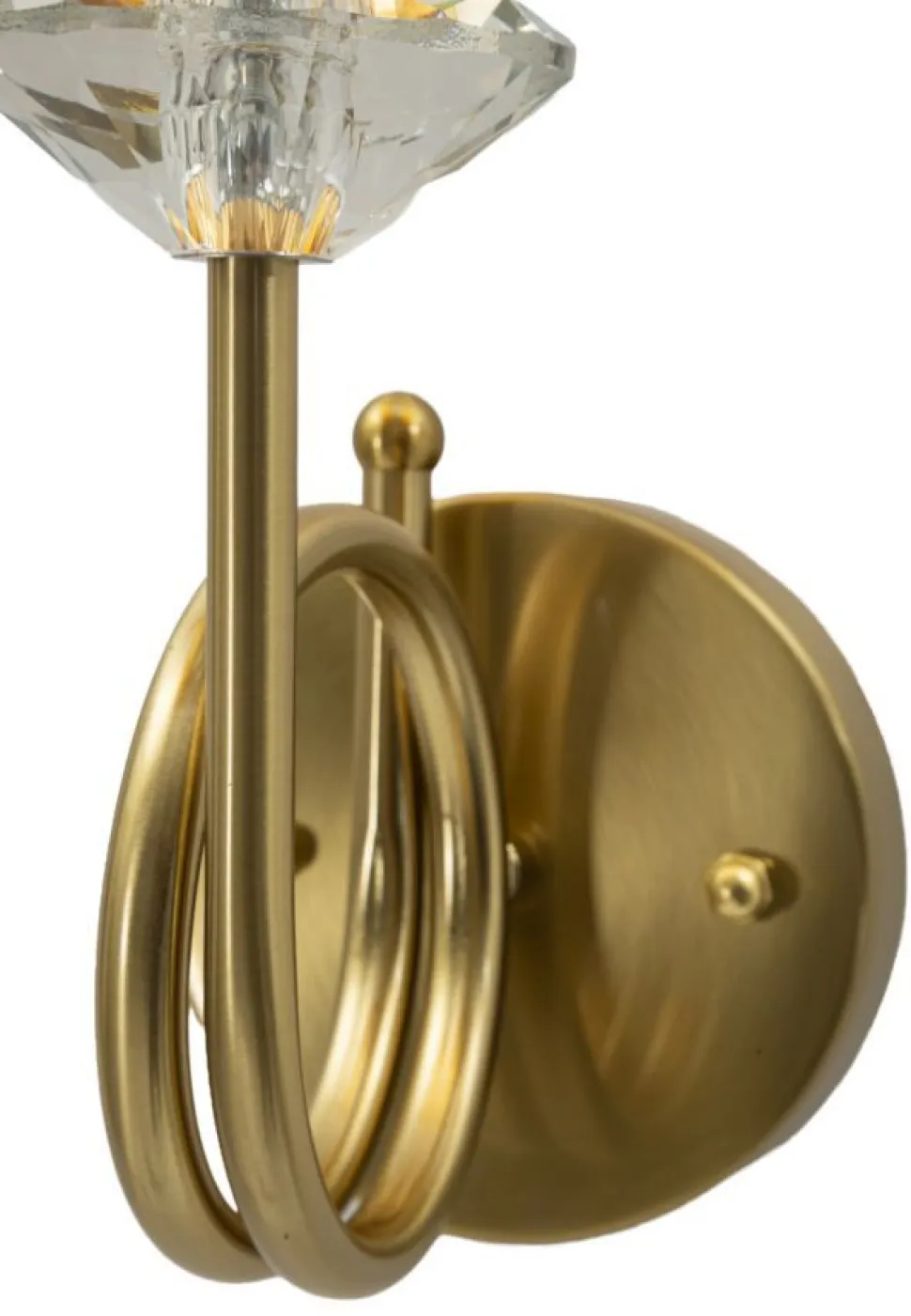 Lampe murale Salzburg dorée avec abat-jour blanc