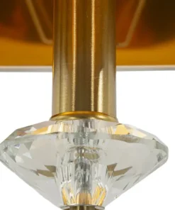 Lampe murale Salzburg dorée avec abat-jour blanc