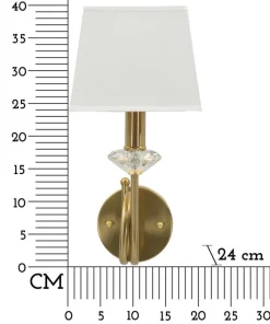 Lampe murale Salzburg dorée avec abat-jour blanc