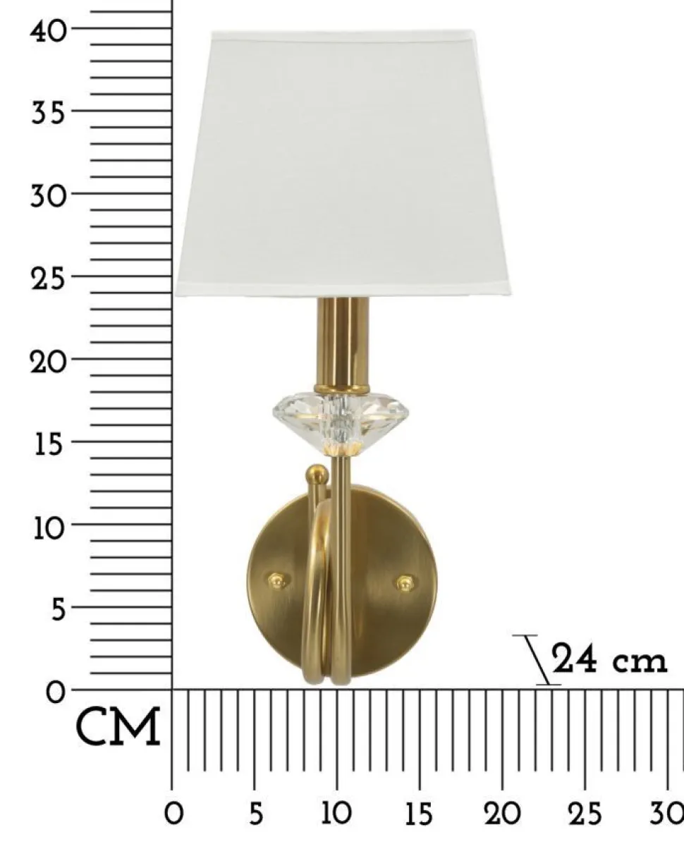 Lampe murale Salzburg dorée avec abat-jour blanc