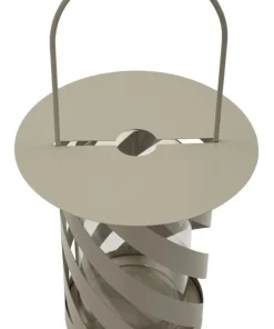 Lanterne en métal taupe motif hélicoïdal