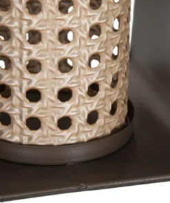 Lanterne métal et bois design 19ème siècle finition multicolore