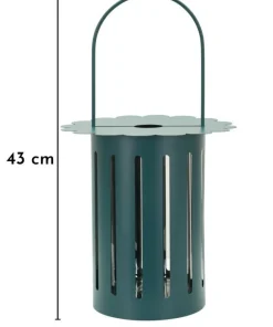 Lanterne Saturn satinée bleu canard