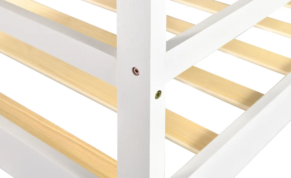 Lit cabane pour enfant Revanou 90x190cm Bois Blanc