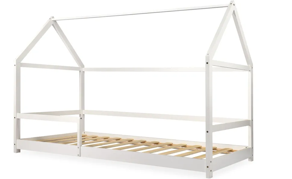 Lit cabane pour enfant Revanou 90x190cm Bois Blanc