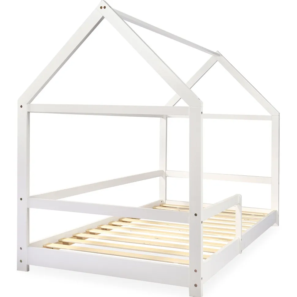 Lit cabane pour enfant Revanou 90x190cm Bois Blanc