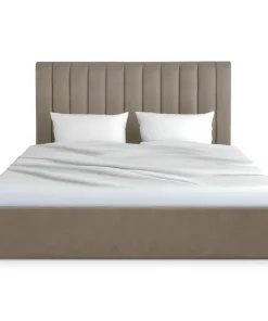 Lit Coffre Songe + Sommier Velours Taupe 180cm
