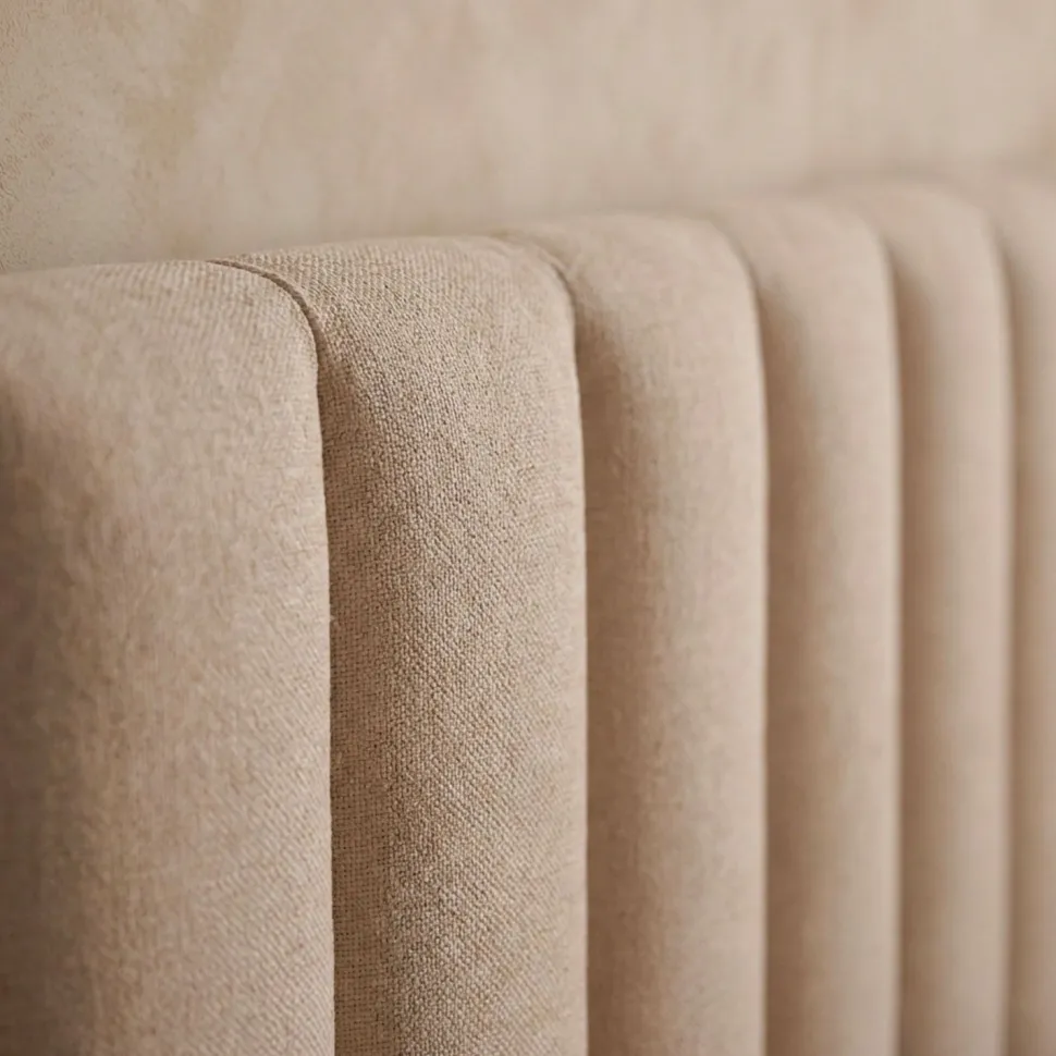 Lit Coffre Songe + Sommier Tissu Beige 160cm