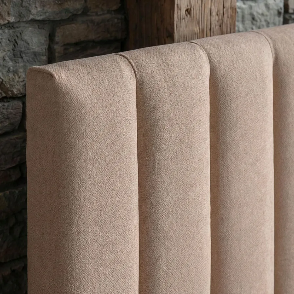 Lit Coffre Songe + Sommier Tissu Beige 180cm