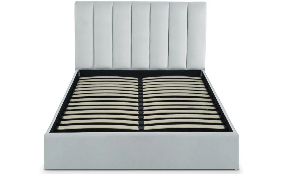 Lit Coffre Songe + Sommier Velours Argent 140cm